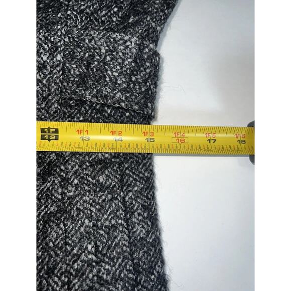 Juicy Couture Coat Size 4 Black 100% Wool Tweed Mid-Length Gold Buttons Classic - Picture 9 of 16